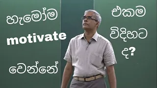 හැමෝම motivate වෙන්නේ එකම විදිහට ද? හැමෝම motivate වෙන්නේ එකම විදිහට ද?