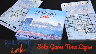 Railroad Ink Deep Blue Edition Solo Board Game Session in less than 1 Minute Time Lapse