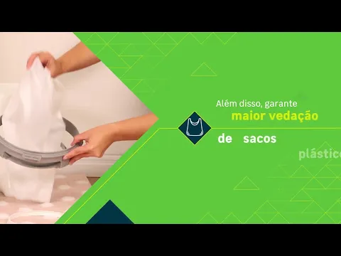 Lixeira 10L Plástico Alça Branca Anti Odor para Fraldas Oikos