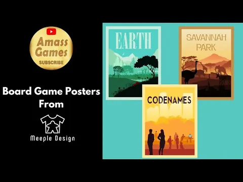 Board game cover art accessories posters AmassGames Meeple Design #art #boardgame #tabletop #style