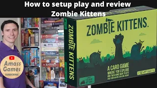 Zombie Kittens party card game - how to setup play and review. Exploding Kittens * AmassGames *
