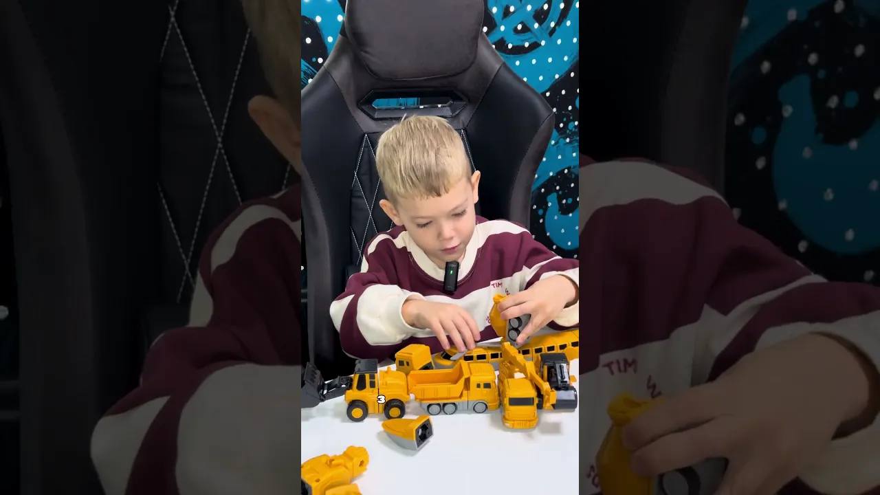 Желтый магнитный робот 8в1 в контейнере для хранения