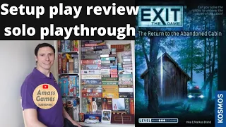 The Return to Abandoned Cabin how to setup play and review solo playthrough board game AmassGames