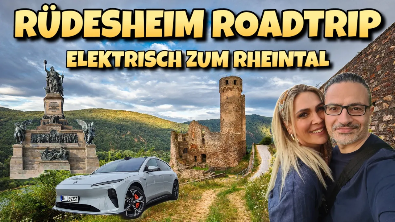 Rüdesheim Ausflug mit dem Nio ET5 Kombi. Deutschland im E Auto erkunden.