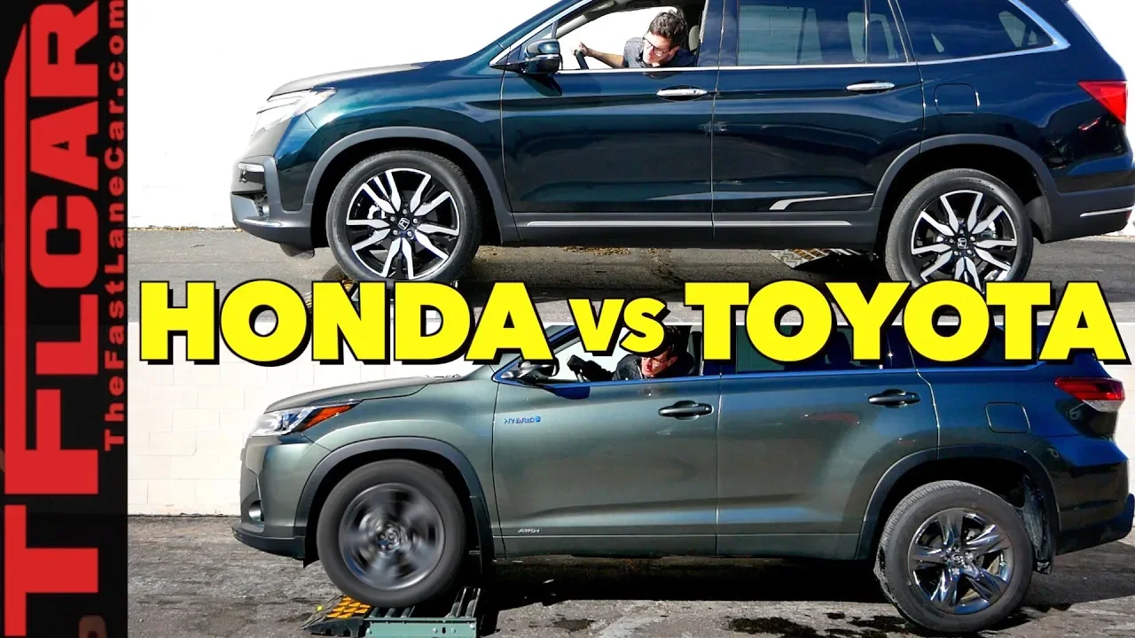 2019 Honda Pilot vs Toyota Highlander Hybrid AWD vs the TFL Slip Test