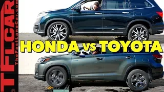 2019 Honda Pilot vs Toyota Highlander Hybrid AWD vs the TFL Slip Test