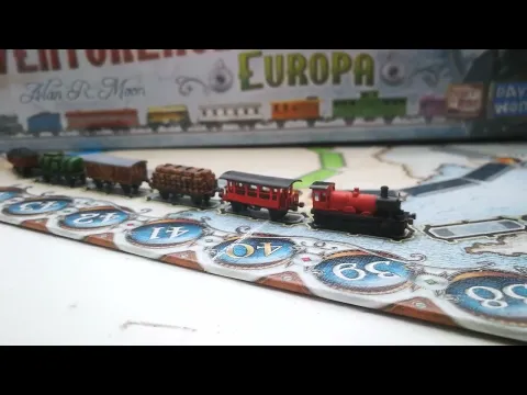 Miniature train for ticket to ride.