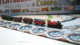 Miniature train for ticket to ride.