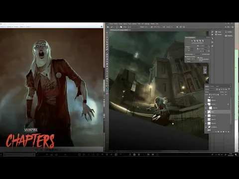 Vampire the Masquerade - CHAPTERS Game Cover Speed Drawing