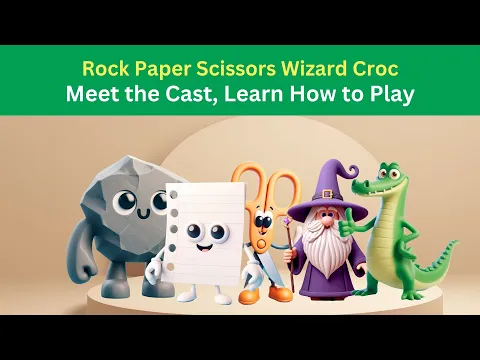 Rock Paper Scissors Wizard Croc Cast of Characters