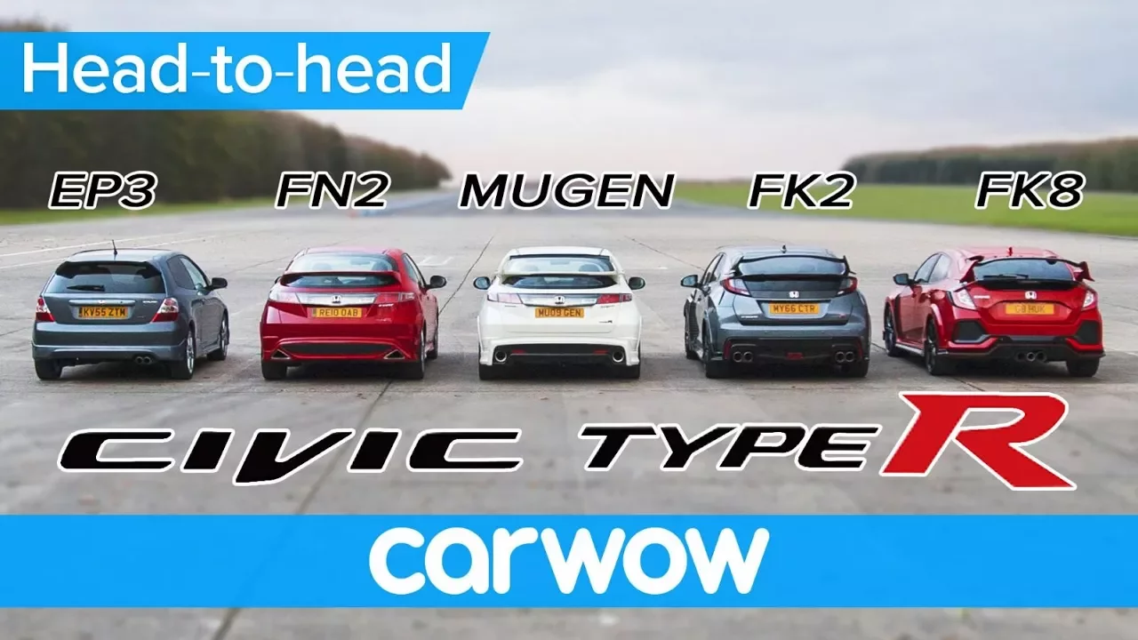 Honda Civic Type R generations DRAG & ROLLING RACE, BRAKE TEST and review | Head2Head
