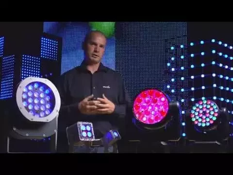 Miniature de la vidéo du produit pour Lampe de lavage à tête mobile Martin MAC 101 DMX RVB LED