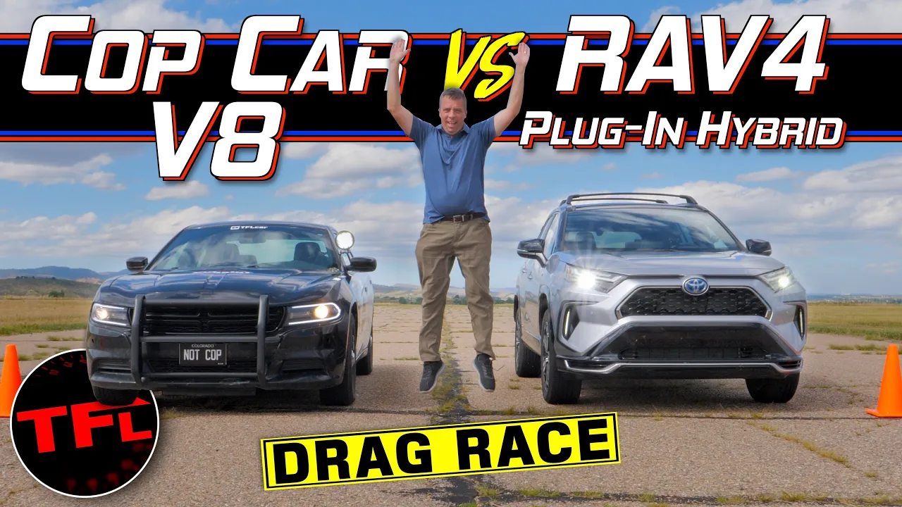 The Ultimate Sleeper: Is The Toyota RAV4 Prime Faster Than a V8 Police Car? Drag Race & Roll Race