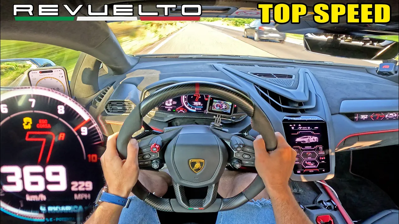 1014HP Lamborghini REVUELTO 369KMH TOP SPEED POV on AUTOBAHN