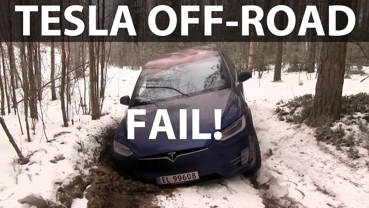 Tesla Model X off-roading gone wrong!