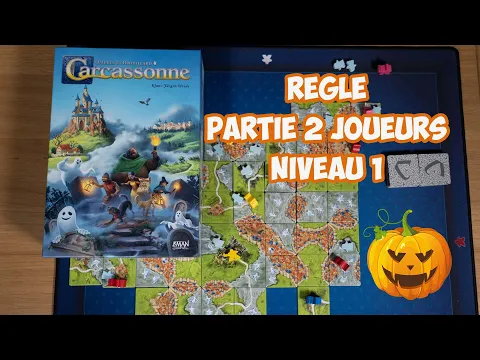 Carcassonne Ombres et Brouillard - Regle et partie 2 joueurs - Niveau 1