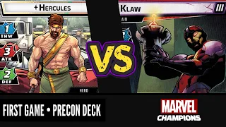 HERCULES DEBUT vs KLAW (Expert) Marvel Champions Playthrough | Precon Deck