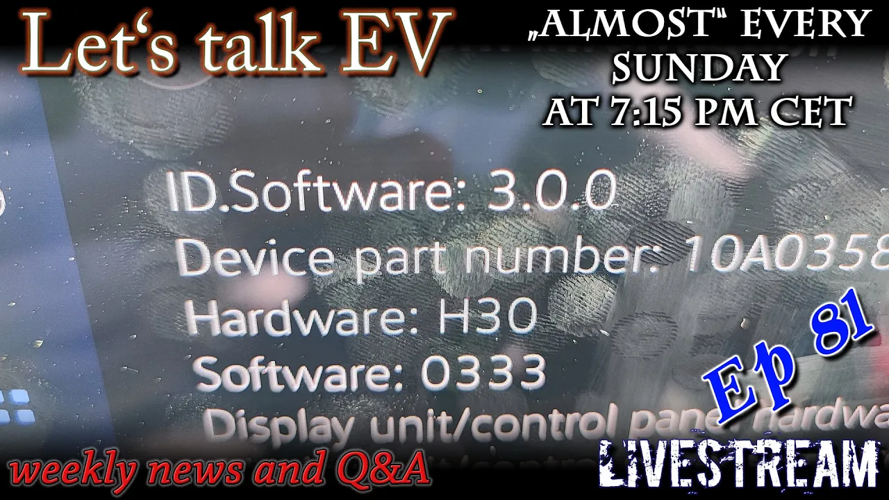 (live) Let's talk EV - 3.0 OTA VW starts this week - For me too?