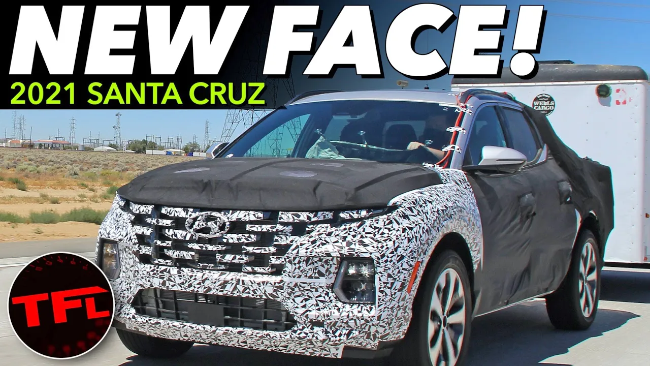 At Last! The New 2021 Hyundai Santa Cruz Pickup is Spied Towing a Serious Load