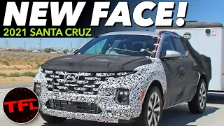 At Last! The New 2021 Hyundai Santa Cruz Pickup is Spied Towing a Serious Load