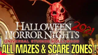 Halloween Horror Nights 2021 Universal studios Hollywood Full walk-through all scare zones & Mazes