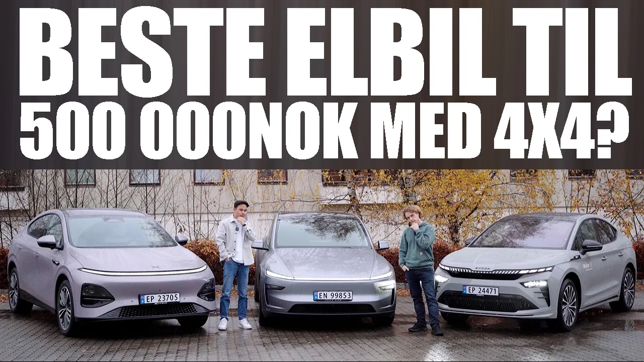 Dette er de 8 beste elbilene med firehjulsdrift til 500 000NOK i 2026!