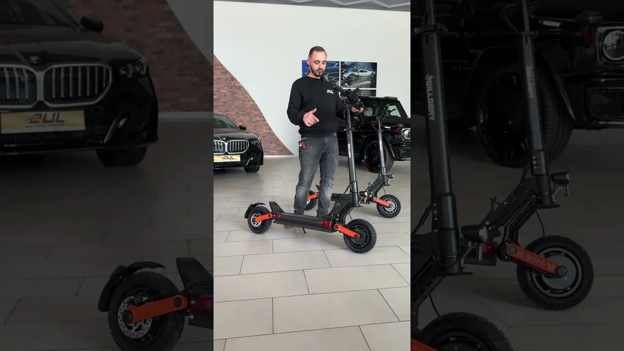 Електросамокат Billgery 777800, 1200W, 48V/18Ah, до 60 км, 35 км/год, 11", складаний, сидіння, сигналізація