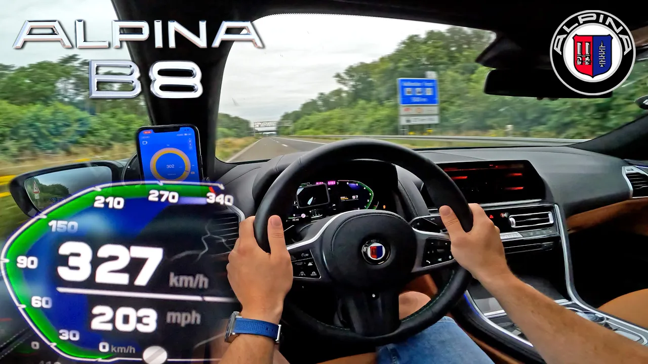 BMW M8 too slow?! ALPINA B8 does 327KMH / 203MPH on AUTOBAHN!