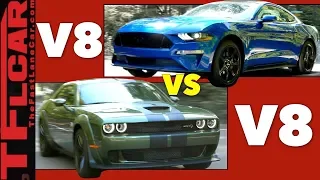 Fast vs Faster: Ford Mustang GT vs Challenger Hellcat Mashup Review