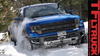 Raptor Rescue: 2015 Toyota Tacoma TRD vs F-150 Raptor Snowy Misadventure