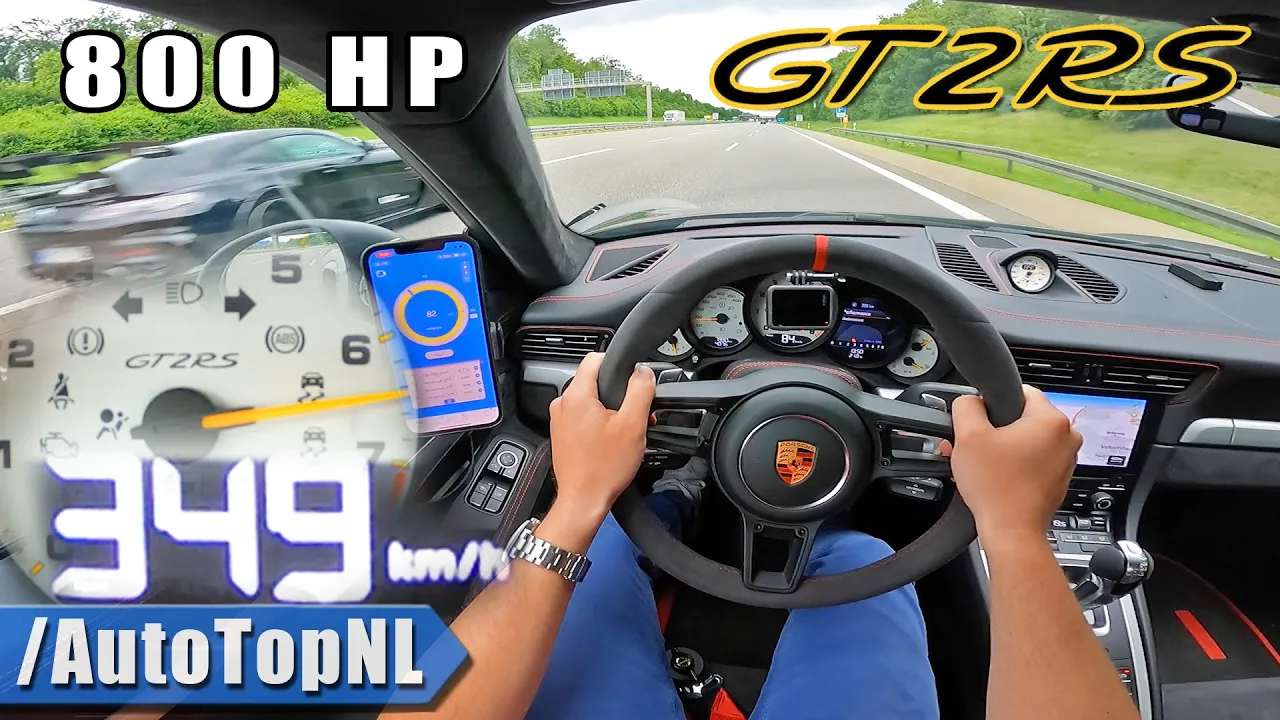 800HP PORSCHE 911 GT2 RS *349KMH* on AUTOBAHN [NO SPEED LIMIT] by AutoTopNL