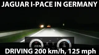 Driving I-Pace 200 km/h, 125 mph in Germany