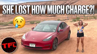 My Friend's Tesla Model 3 Drained a Lot in the Desert! Can the Powerboost F-150 Help Her Out?