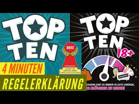 Top Ten + 18+ • Regeln - Anleitung - Regelerklärung • Partyspiel 2022