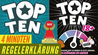 Top Ten + 18+ • Regeln - Anleitung - Regelerklärung • Partyspiel 2022