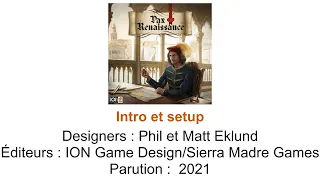 Pax Renaissance 2e édition // Intro et setup