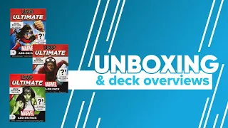 Marvel Uno Ultimate Ms Marvel, Miles Morales, & She Hulk Add-on Unboxing & Deck Overviews