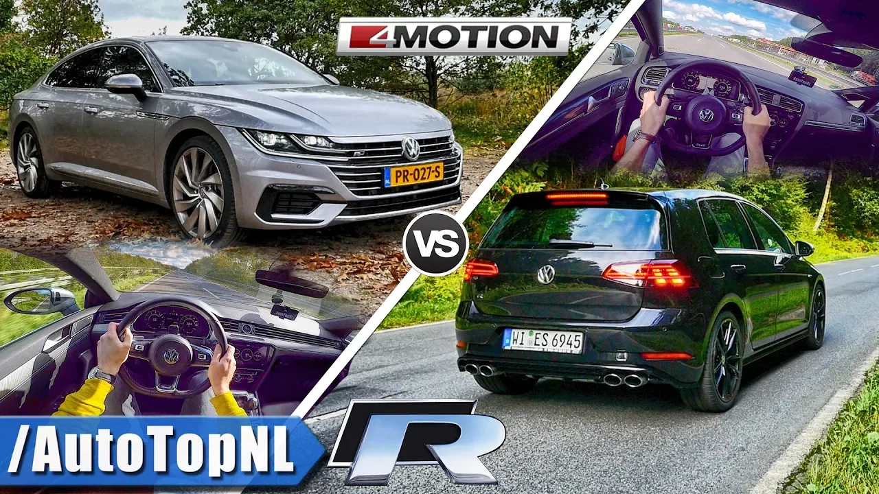 VW Golf R 310HP vs 280HP VW Arteon | ACCELERATION TOP SPEED & AUTOBAHN POV by AutoTopNL