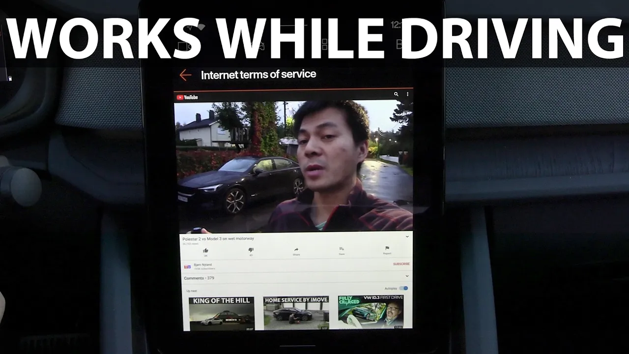 Watching YouTube videos in Polestar 2