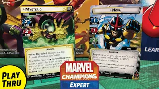 NOVA vs Expert MYSTERIO | Marvel Champions Solo Playthrough