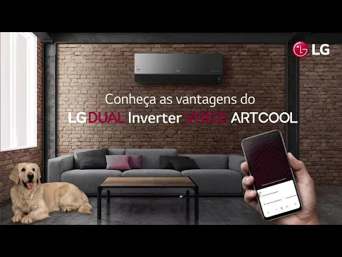 Ar Condicionado Split 12000BTUs Quente e Frio Cinza Escuro Espelhado 220V Dual Inverter Voice Artcool Wi Fi LG