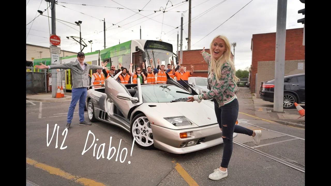 Lamborghini Diablo Blocks Tram in Australia!