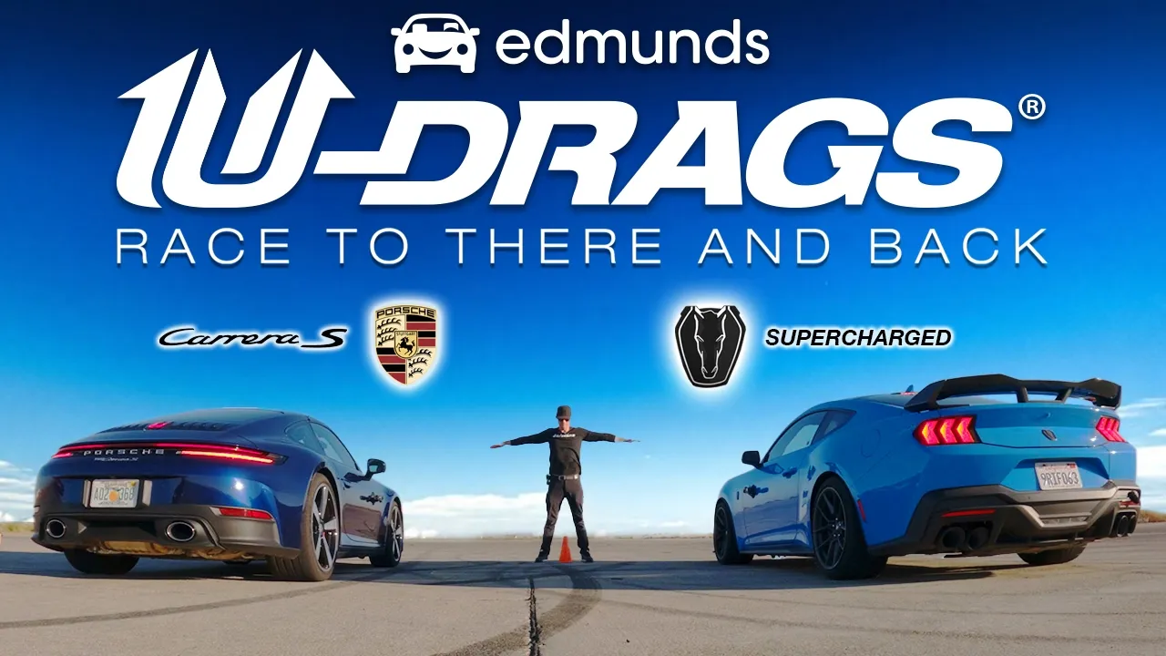 U-DRAG RACE: 911 Carrera S vs. Mustang Dark Horse Supercharged | Handling, Quarter Mile & More