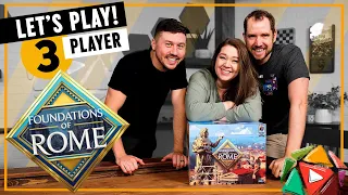 Let's Play Foundations of Rome | 3 Player Board Game Playthrough | PTG Ep. 29
