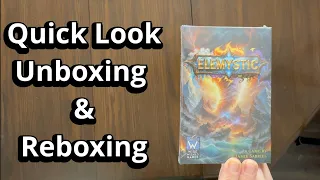 Elemystic - Quick Look Card Game Unboxing & Reboxing - What's Inside the box?