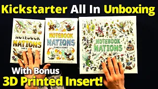 Notebook Nations Full Kickstarter Unboxing and 3D Printed Insert