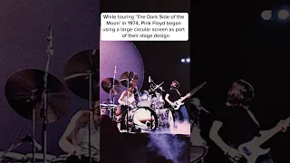 While touring the Dark Side of the Moon in 1974, Pink Floyd began using a large circular screen