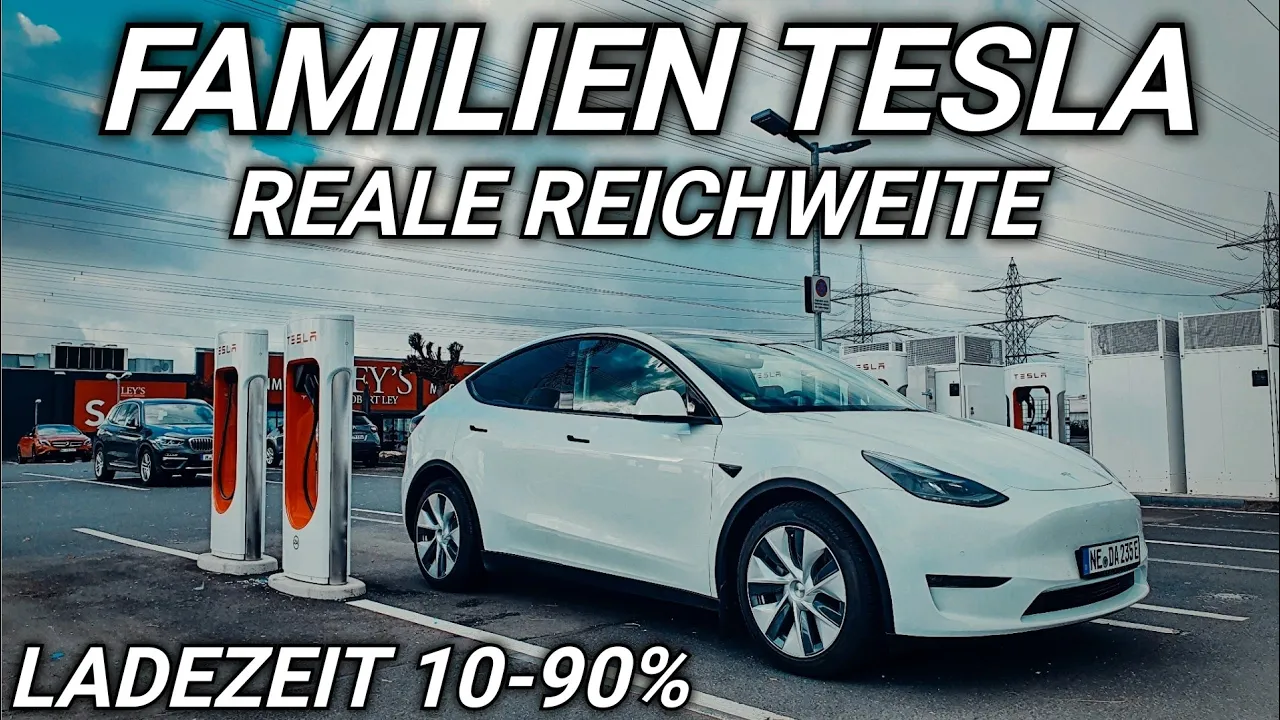 Tesla ModelY Long Range Reale Reichweite und Ladezeit 10-90% Verbrauch Test