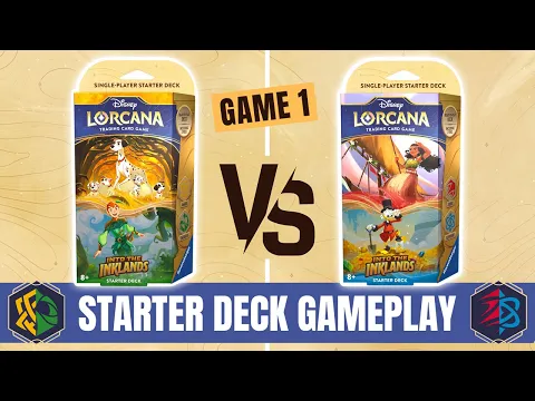 Into the Inklands Starter Deck Gameplay! Amber Emerald VS Ruby Sapphire - Disney Lorcana TCG