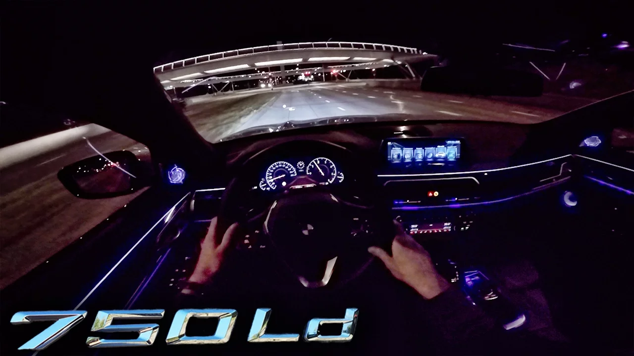 BMW 7 Series NIGHT POV Driving 750Ld Interior LIGHTING & GADGETS